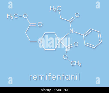 Remifentanil Anaesthetic And Analgesic Drug Molecule Stylized Skeletal