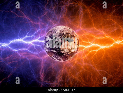 Earth Apocalypse In Fire And Ice Lightnings Elements Of This Image