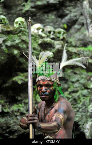 The Papuan Tribe Of Yafi In Traditional Clothes Ornaments And Coloring