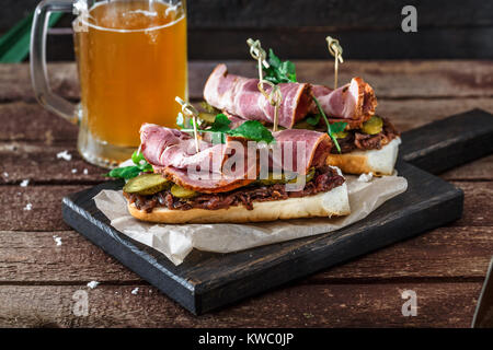 Closeup Of Juniper And Fresh Sliced Smoked Ham Stock Photo Alamy