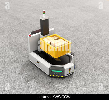 Self Driving Agv Automatic Guided Vehicle With Forklift Isolated On