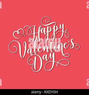valentines day oblique lettering handwritten romantic greeting card