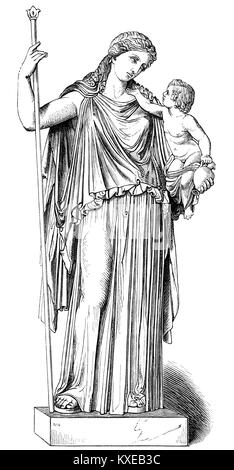 Statue Of Eirene With The Infant Plutus. Roman Copy After A Greek Stock ...