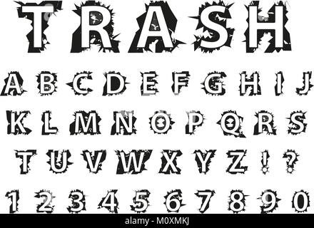 Trash Typography Dirty Font Lettering Typeface Garbage Grunge Style Fashionable Alphabet Rock Latin Letters Trash Typography Dirty Font Lettering Typeface Garbage Grunge Style Fashionable Alphabet Rock Latin Letters