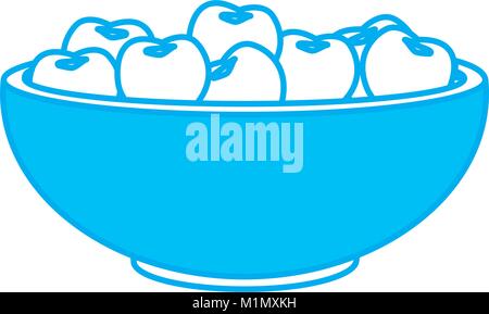 Bowl With Apples Fruits Vector Illustration Design Stock Vector Image