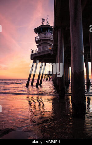 Huntington Beach Pier At Sunset Stock Photo Alamy