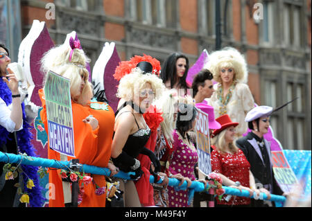 A Float With Transvestites During The London Gay Pride Parade Passing