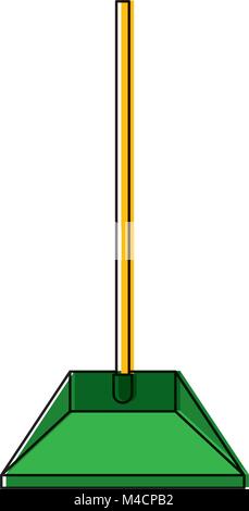 Dustpan Equipment Plastic Clean Garbage Vector Illustration Blue And