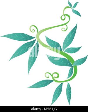 Vector Illustration Of Vine Leaves Branch Sarments Vine Shoots