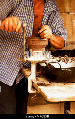 Stock Photo Of A Coffee Grinder With Coffee Beans Close Up Isolated