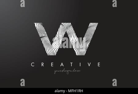 VV V Lines Letter Design With Creative Elegant Zebra Vector