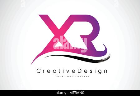 Xr X R Letter Logo Design In White Colors Creative Modern Letters