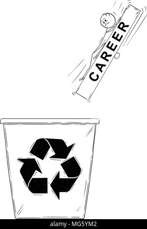 Hand Drawn Stick Figure Trash Collecting Concept Of Clean Up Earth Day