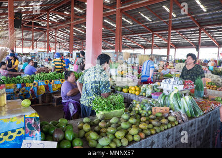 Apia Samoa October 27 2017 Vendors And Stall Holders With Fish On