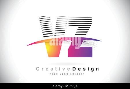 Vz Logo Design Vector Swoosh Letter Vz Logo Design Stock Vector Image