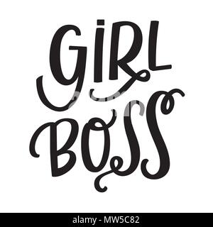 Boss Babe Hand Lettering Phrase Poster Design Calligraphy Vector