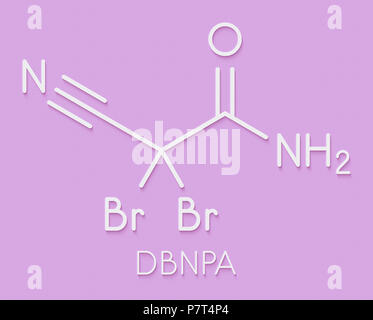 2 2 Dibromo 3 Nitrilopropionamide DBNPA Biocide Molecule 3D