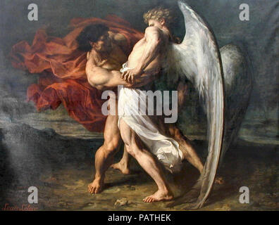 Léon Bonnat La Lutte de Jacob Jacob Wrestling with the Angel 1876