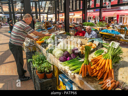 Vegetable Stall In The Newly Refurbished Pazari I Ri New Bazaar Area