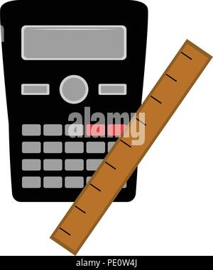 Calculator With Ruler Vector Mathematics Concept Colored Seamless