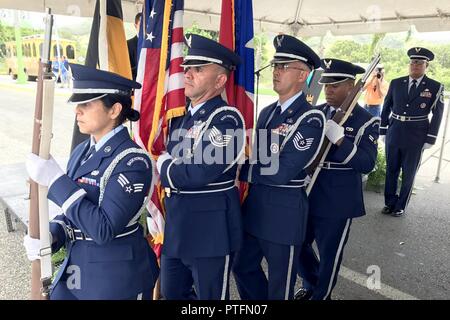 U S Airmen With The 156th Wing Honor Guard Present The Colors During