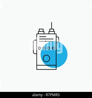 Walkie Talkie Communication Radio Camping Flat Color Icon Vector