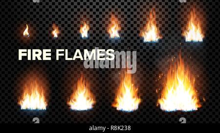 Realistic Flames On Transparent Background Fire Background With Flames