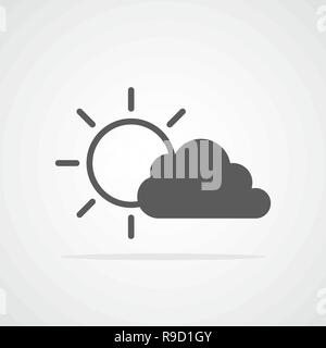 Sun Behind Cloud Icon Outline Sun Behind Cloud Vector Icon Color Flat