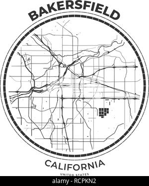 Urban Vector City Map Of Bakersfield California United States Of