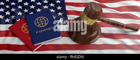 Gavel And Passports On American Flag Stock Photo Alamy