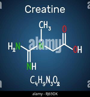 Creatinine Molecule Structural Chemical Formula And Molecule Model On