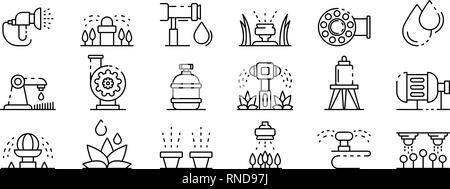 Irrigation System Icons Set Outline Set Of Irrigation System Vector