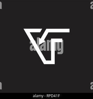 Abstract Letter Vf Geometric Line Arrow Logo Vector Stock Vector Image