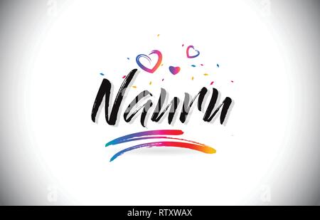 Nauru Welcome To Creative Text Handwritten Font With Purple Pink Colors