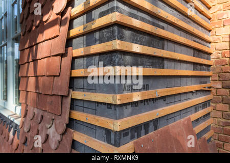 Vertical Wall Hanging Exterior Clay Tiles Stock Photo Alamy