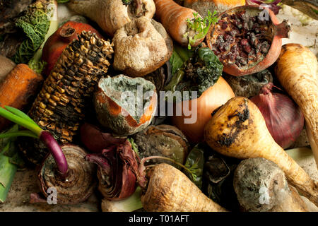 Rotting Fruit And Vegetables On A Table Top Stock Photo Alamy