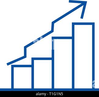 Ascendant Bars Graphic Icon With Rising Arrow Histogram Icon In Black