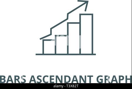 Bars Graphic Ascendant Icon Vector Illustration Black Sign On