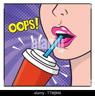 Woman Oops Pop Art Stock Vector Image Art Alamy