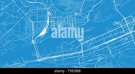 Urban Vector City Map Of Krasnoyarsk Russia Stock Vector Image Art