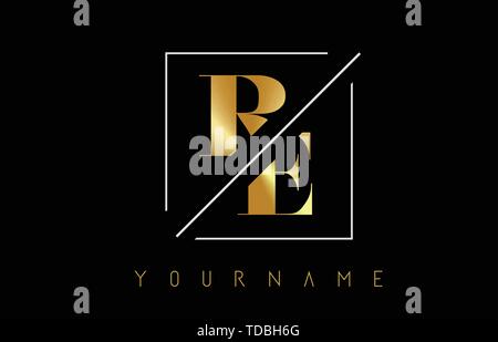 As Golden Letter Logo With Cutted And Intersected Design And Square