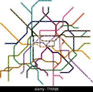 Map Of The Paris Metro Subway Template Of City Transportation Scheme