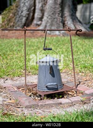 Blackened Kettle On Campfire Stock Photo Alamy