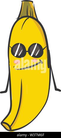 Cartoon Banana Wearing Sunglasses Stock Vector Image Art Alamy