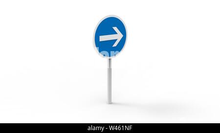 Mandatory Straight Or Right Turn Ahead Traffic Lane Route Direction