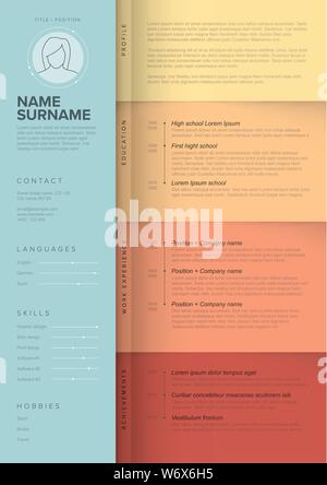 Resume Template For Women Modern CV Layout With Infographic