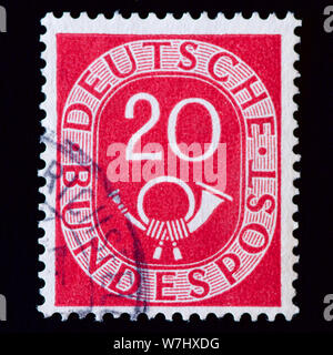 Deutsche Bundespost 20 Red Stamp Theodor Heuss 1959 Stock Photo Alamy