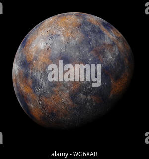 Solar System Mercury Isolated Planet On Black Background Elements