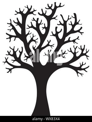 Leafless Tree Silhouette Clipart Nature Illustration Vector Stock