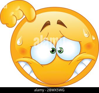 Thinking Emoticon Frage Gesicht Emoji Vektor Illustration Stock